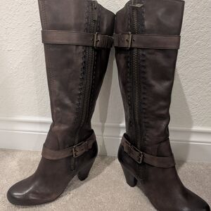Arturo Chiang Leather Chocolate Knee-High Boots